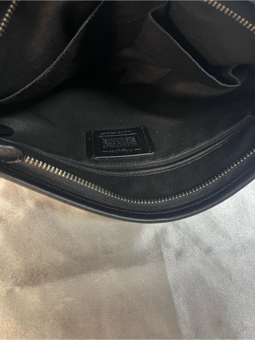 Coach Signature File Crossbody Bag F32203 Charcoal Black Jacquard Leather Trim - Picture 12 of 16
